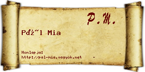 Pál Mia névjegykártya